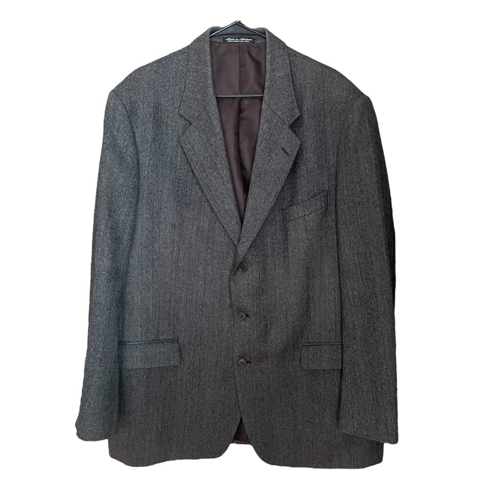 Croft & Barrow Mens 46L Lambswool Sport Coat Brown 3 Button